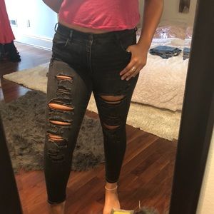 American eagle high rise black jeans